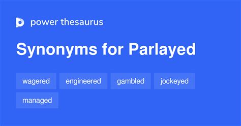 parlayed synonyms.